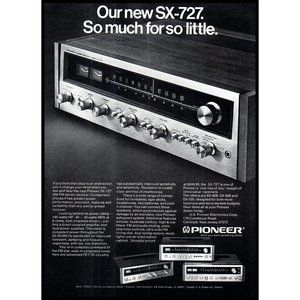 1973 Pioneer SX-727 Stereo Receiver Vintage Print Ad Audiophile Wall Art Photo